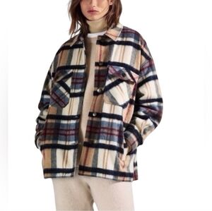 Zara Plaid Shacket Wool Blend